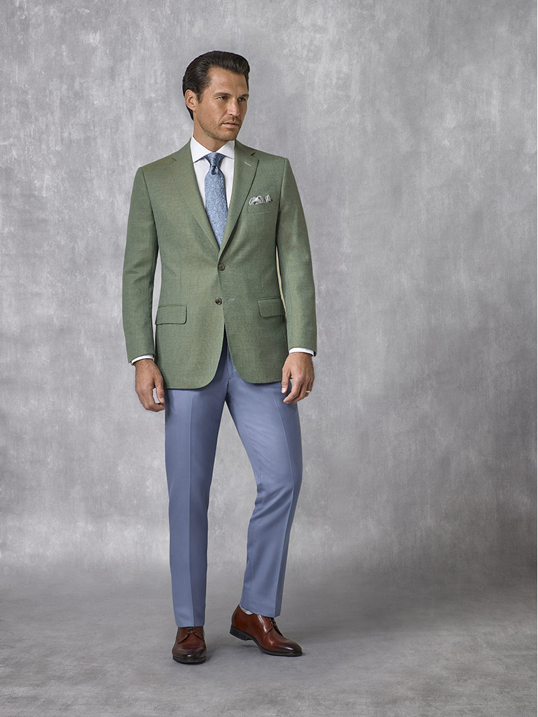Sage Plain Blazer - Oxxford Collection