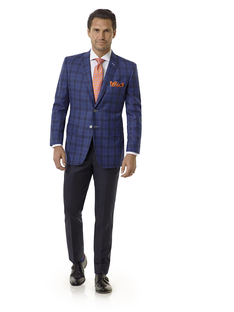 Royal Blue Plaid Sport Coat - Royal Classic Collection