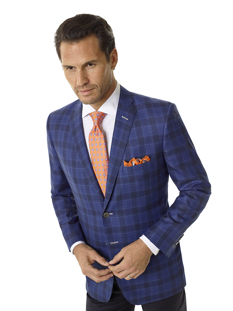 Royal Blue Plaid Sport Coat - Royal Classic Collection