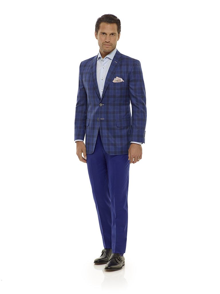 Royal Blue Plaid Sport Coat - Royal Classic Collection