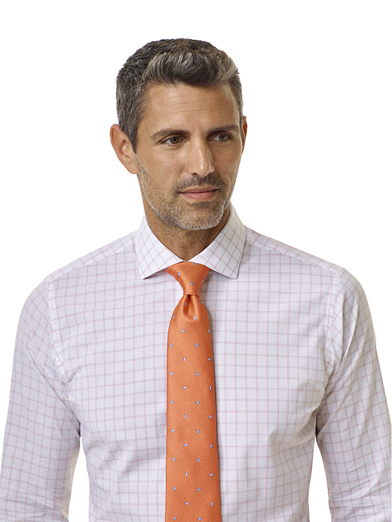 Tom James Custom Orange Check Shirt