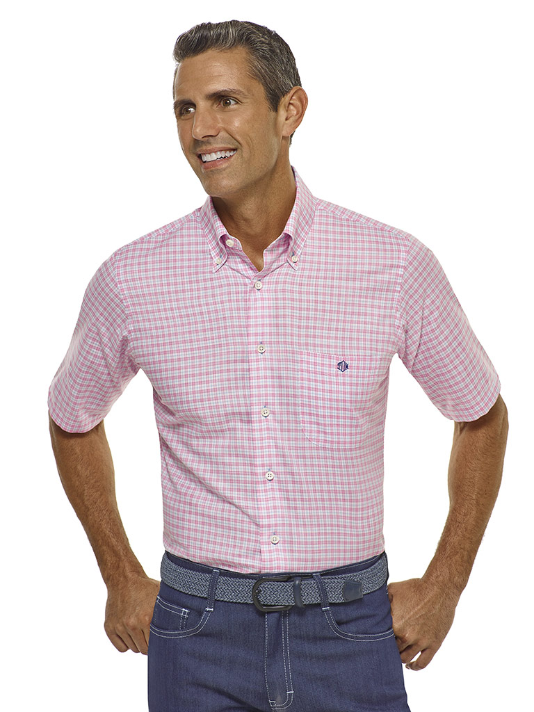 Tom James Custom Pink Check Shirt