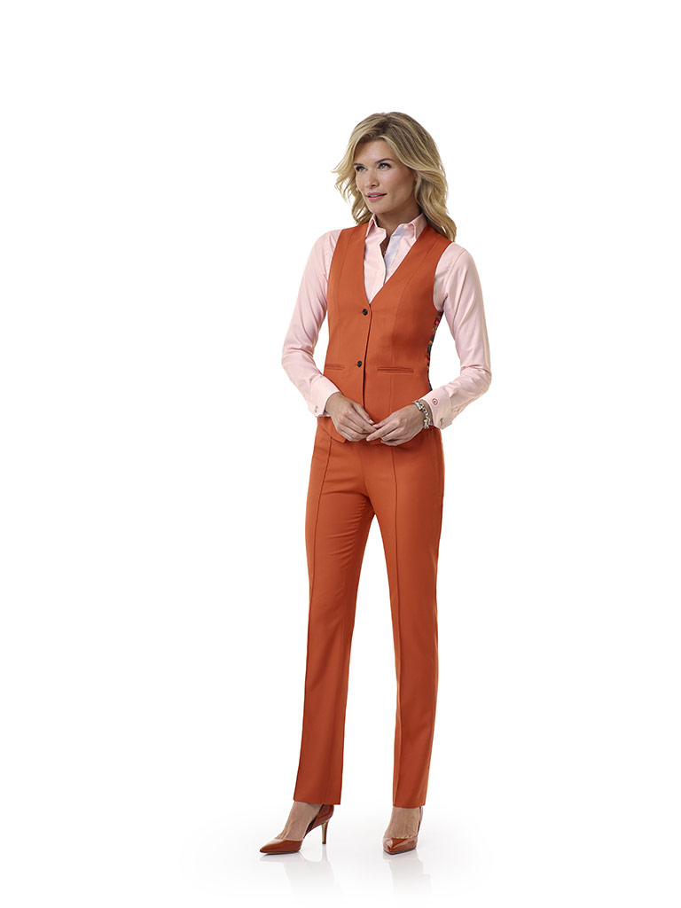 Orange Plain Suit - Tom James Women Collection