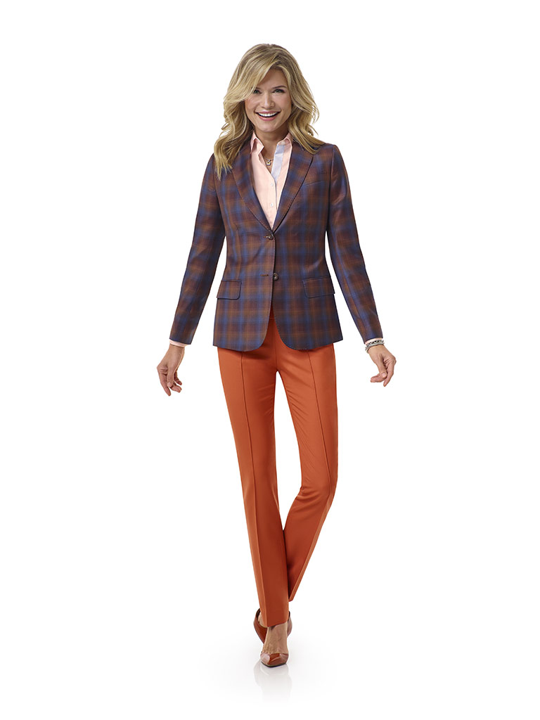 Orange Plain Suit - Tom James Women Collection