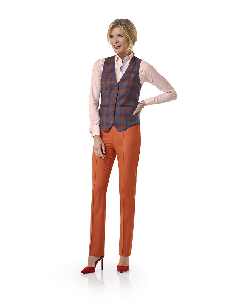 Orange Plain Suit - Tom James Women Collection