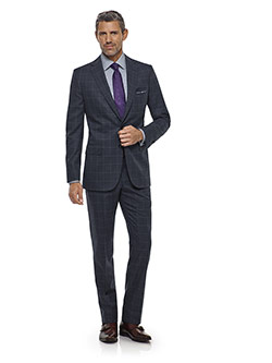 Slate Blue Windowpane Suit - Corporate Image