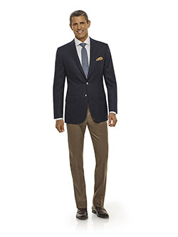 Navy Diamond Weave Blazer - Executive Collection