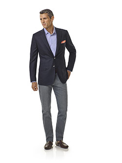 Navy Diamond Weave Blazer - Executive Collection