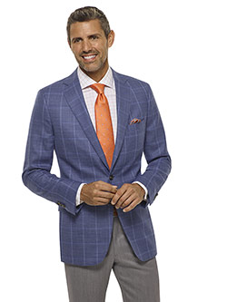 Blue Windowpane Sport Coat - Executive Collection
