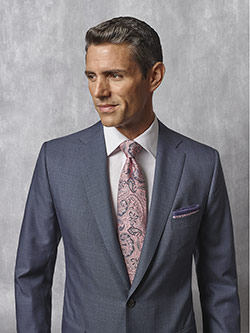 Slate Blue Plaid Suit - Oxxford Collection