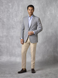 Teal Stripe Seersucker Suit - Oxxford Collection