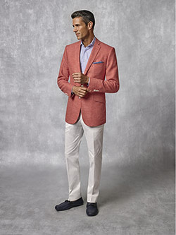 Coral Plain Blazer - Oxxford Collection