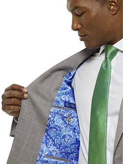 Light Gray Windowpane Suit - Royal Classic Collection