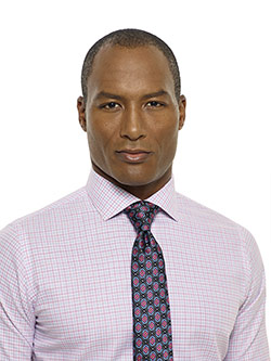 Tom James Custom Pink & Blue Mini Check Shirt