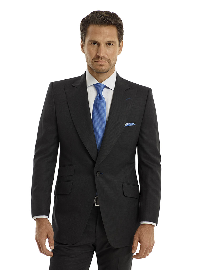 Black Fancy Weave Suit - Corporate Image | Tom James Company
