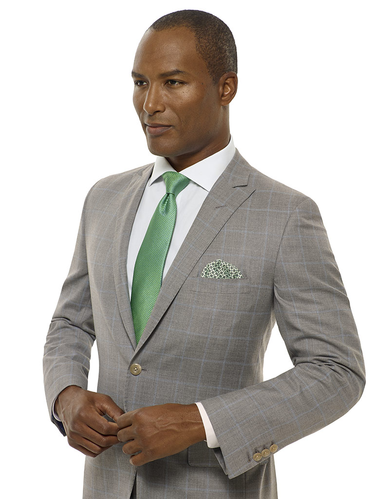 Light Gray Windowpane Suit - Royal Classic Collection | Tom James Company