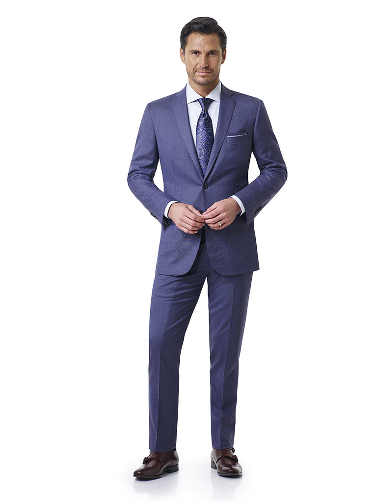 Airforce Blue Sharkskin Holland and Sherry Royal Mile Suit | Tom James ...