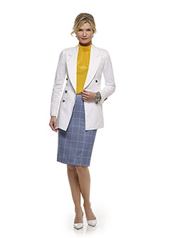 Custom White Plain Blazer - Tom James Women Collection