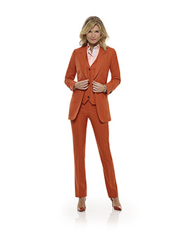 Custom Orange Plain Suit - Tom James Women Collection