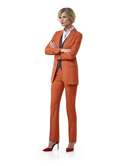 Custom Orange Plain Suit - Tom James Women Collection