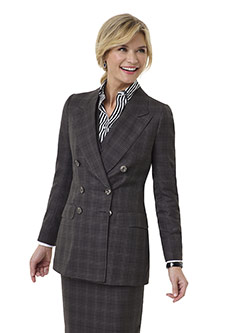 Custom Charcoal Windowpane Suit - Tom James Women Collection