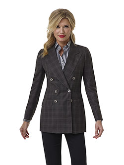 Custom Charcoal Windowpane Suit - Tom James Women Collection