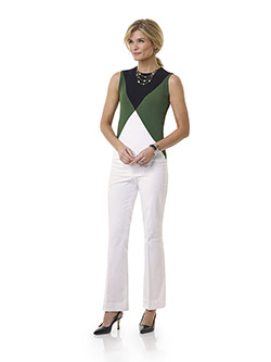 Custom White Plain Pant - Tom James Women Collection