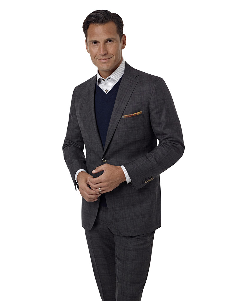 Charcoal Windowpane Suit