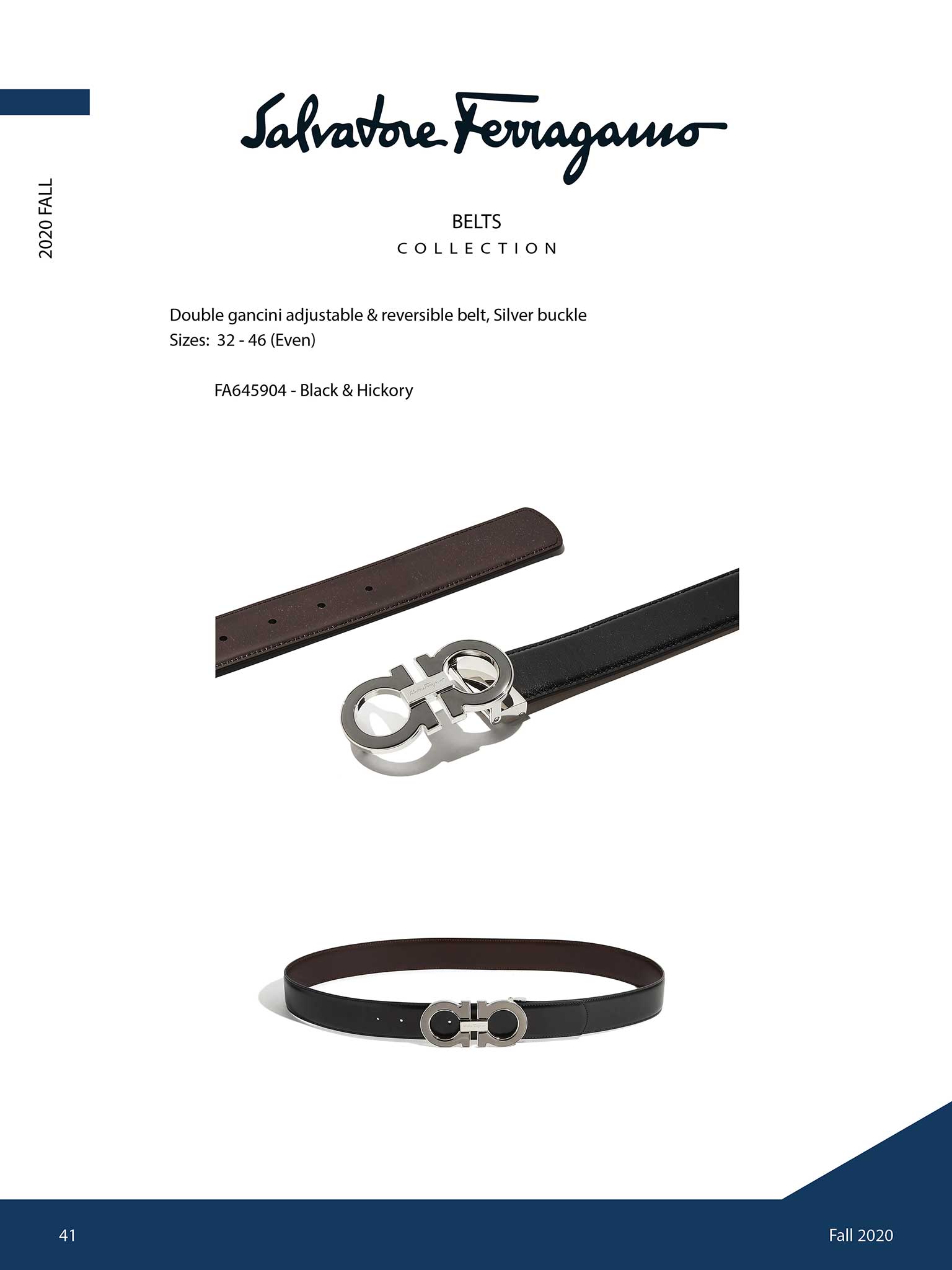 Reversible Double Gancini Belt  by Salvatore Ferragamo