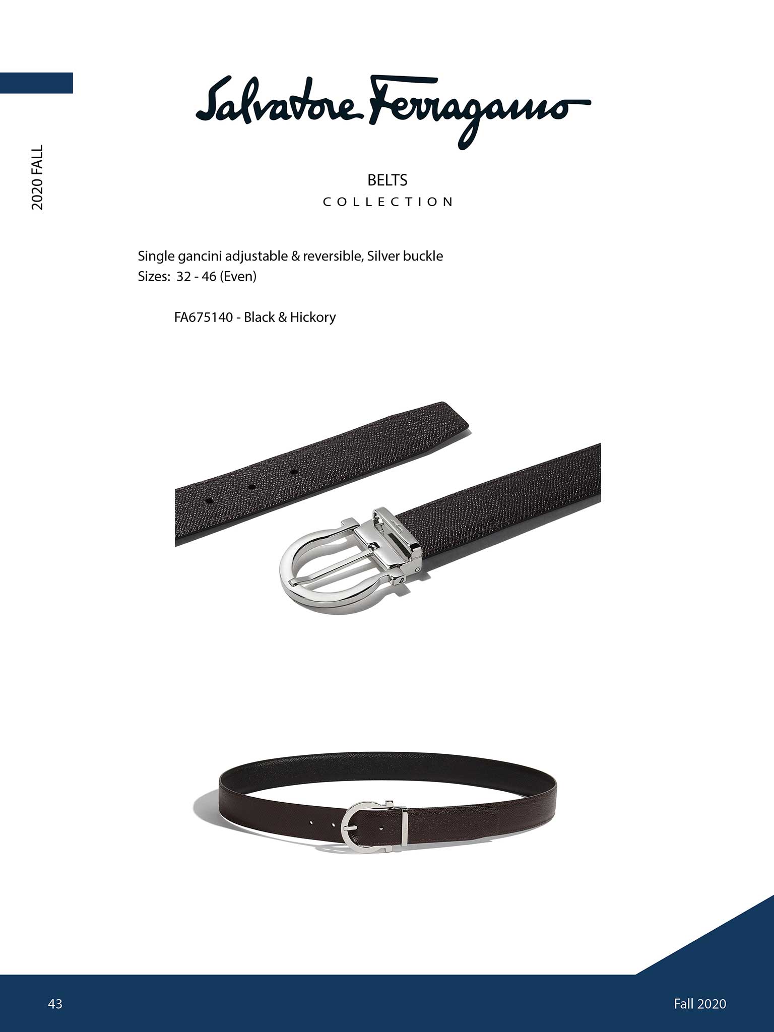 Single Gancini Reversible Belt  by Salvatore Ferragamo