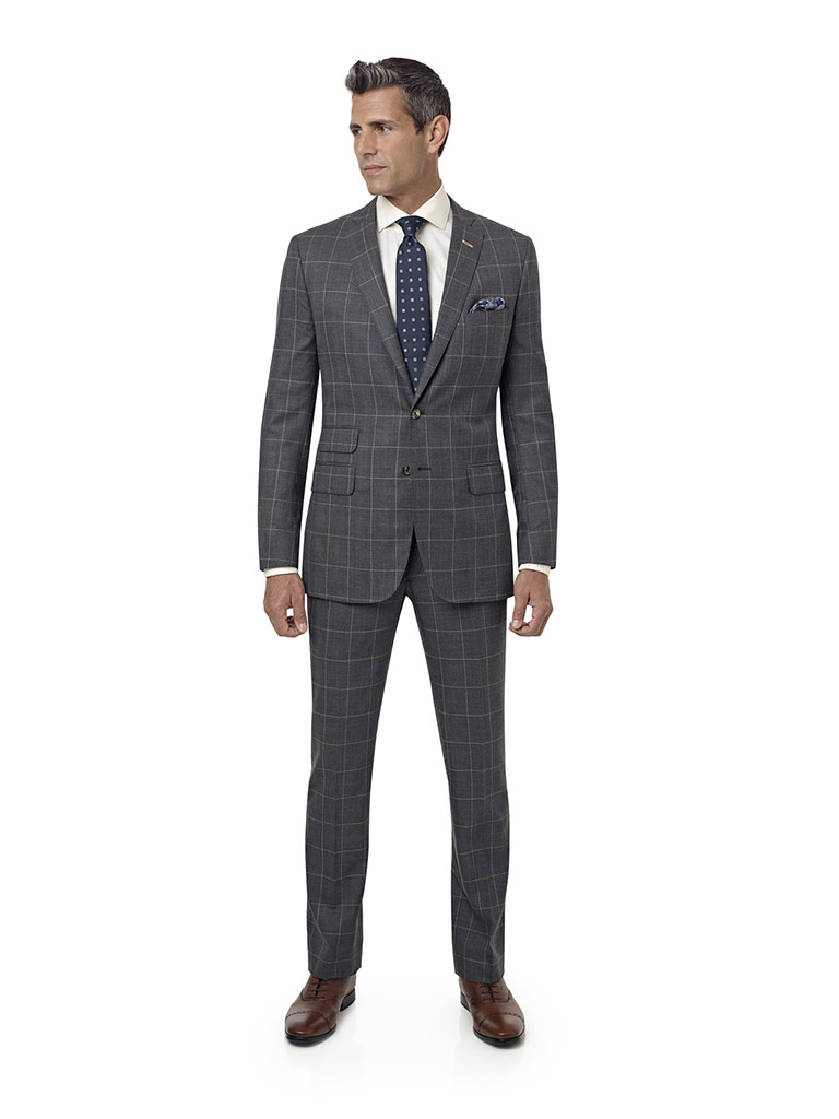 Gray & Tan Plaid Suit