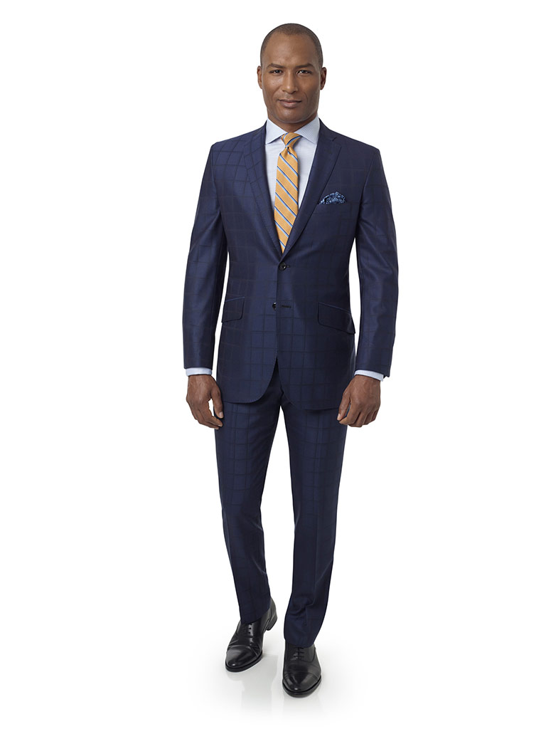 Navy Windowpane Suit