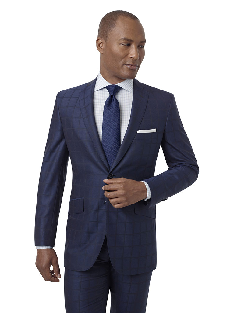 Navy Windowpane Suit
