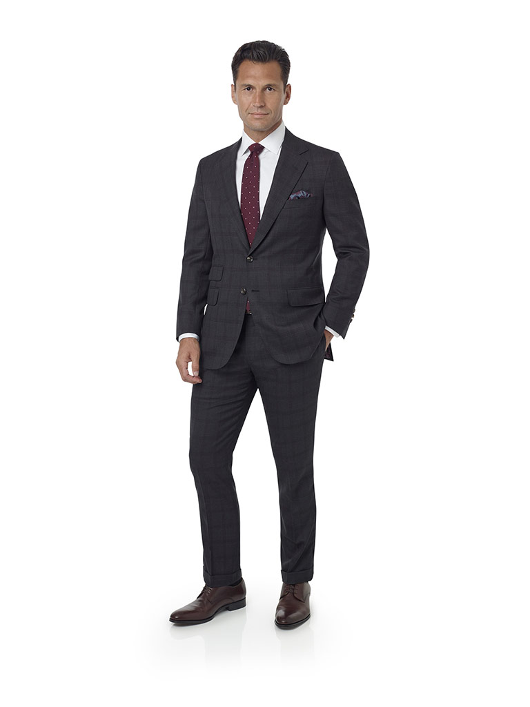 Charcoal Windowpane Suit