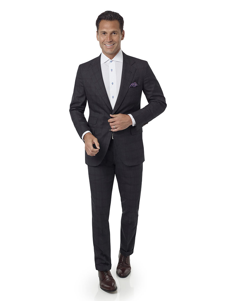 Charcoal Windowpane Suit