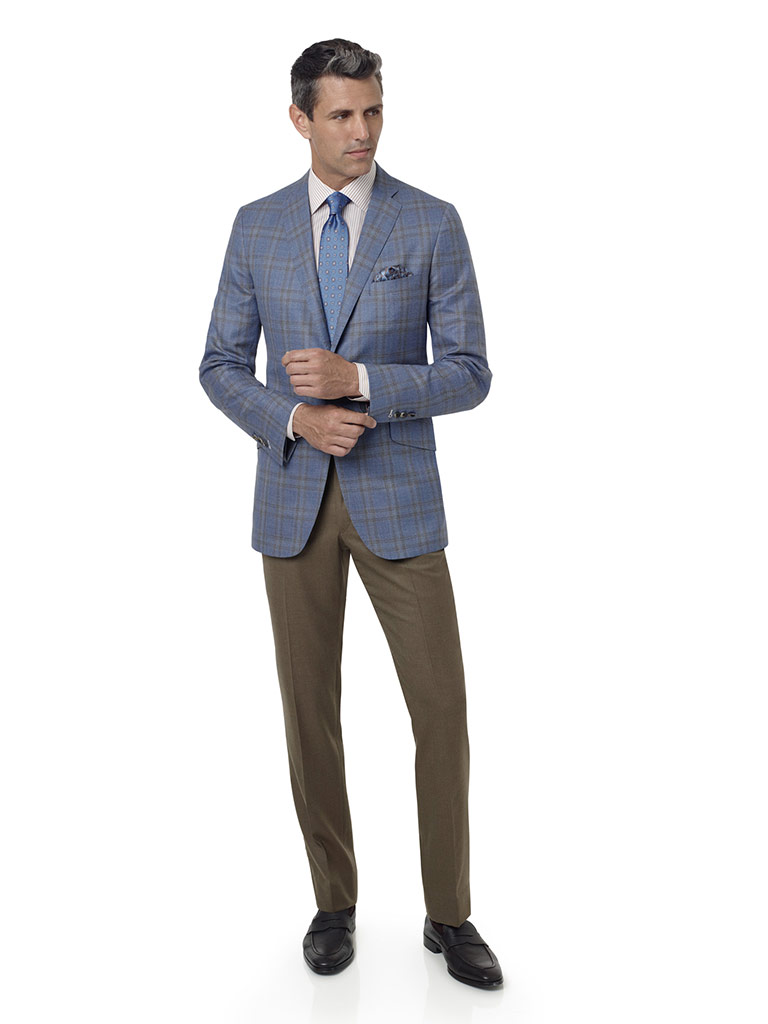 Light Blue Plaid Sport Coat