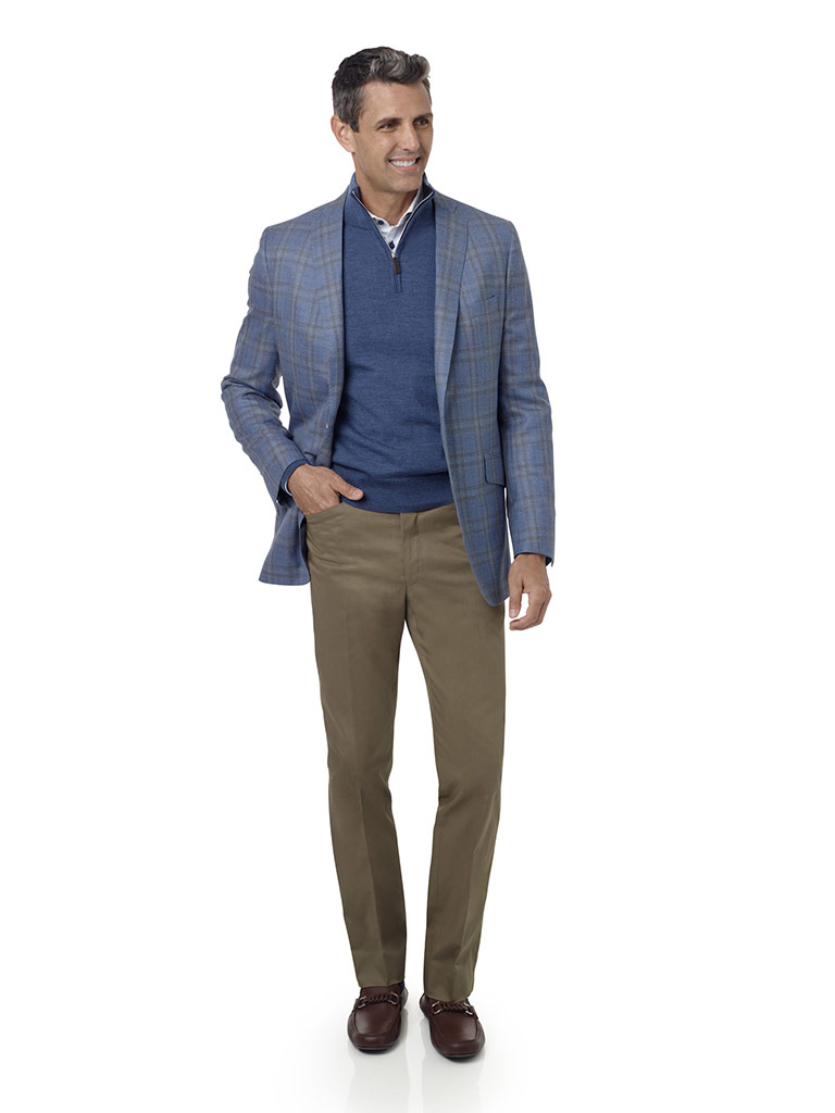 Light Blue Plaid Sport Coat