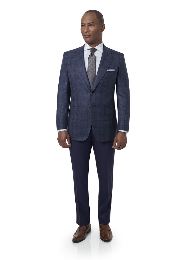 Slate Blue Plaid Sport Coat