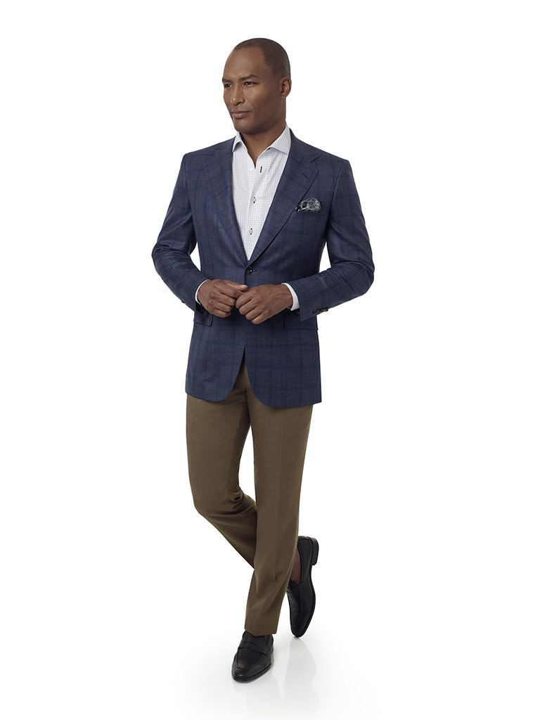 Slate Blue Plaid Sport Coat