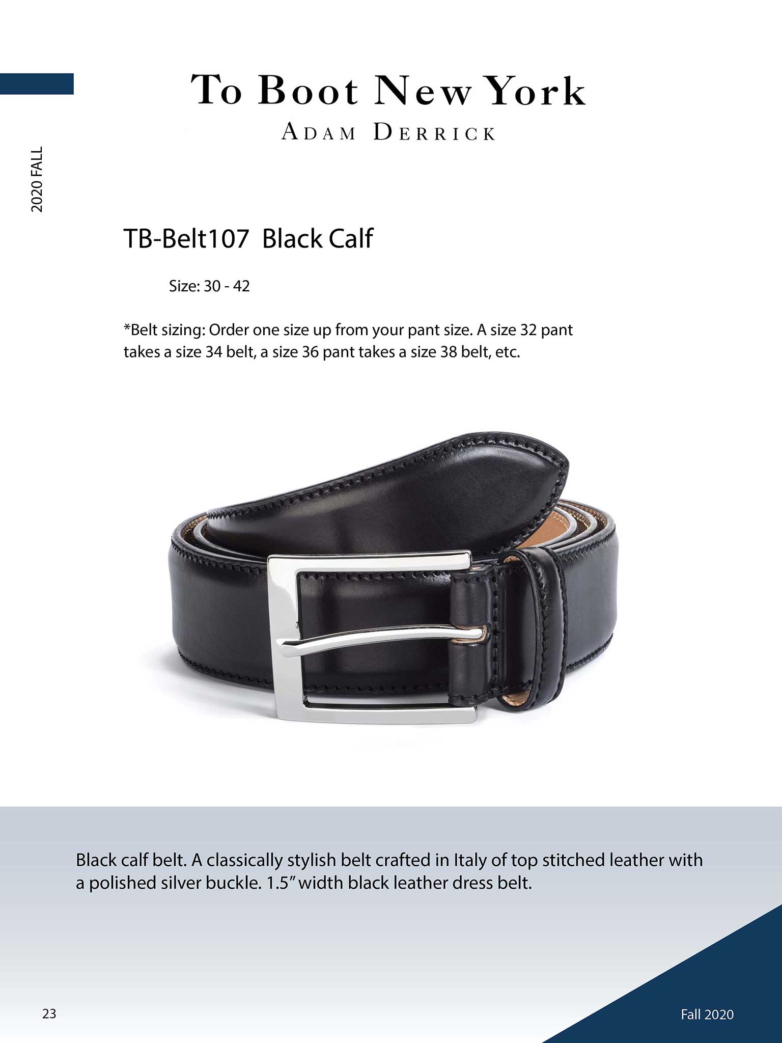 Black Calf Belt by To Boot New York
