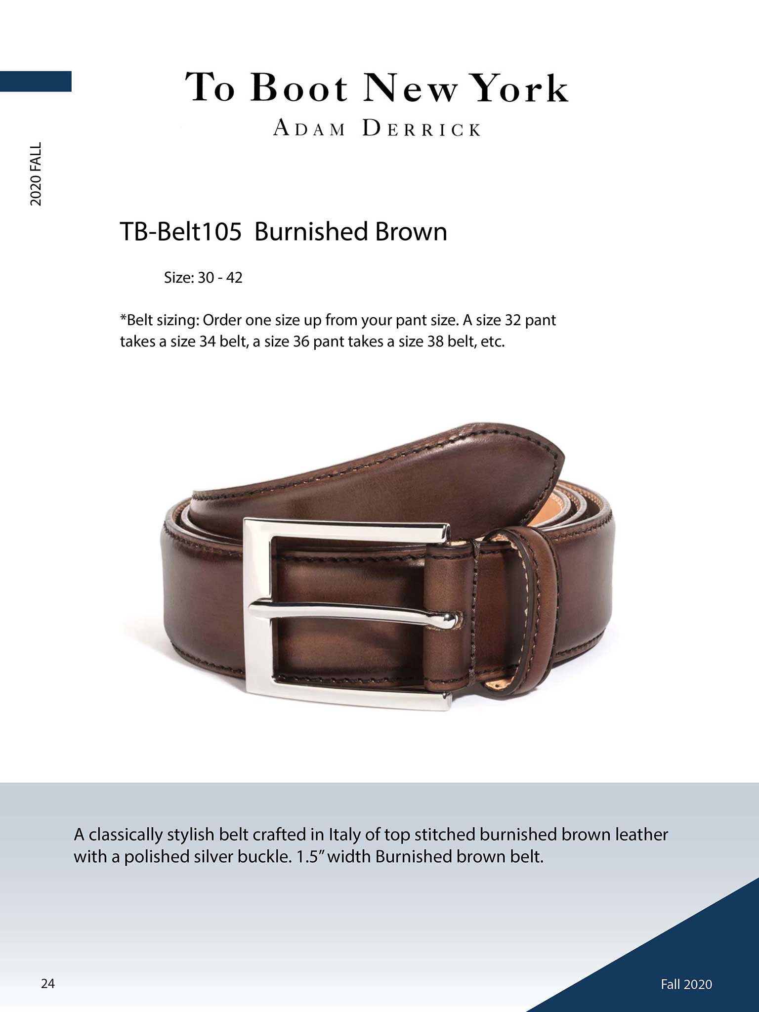 Burnished Brown Belt by To Boot New York