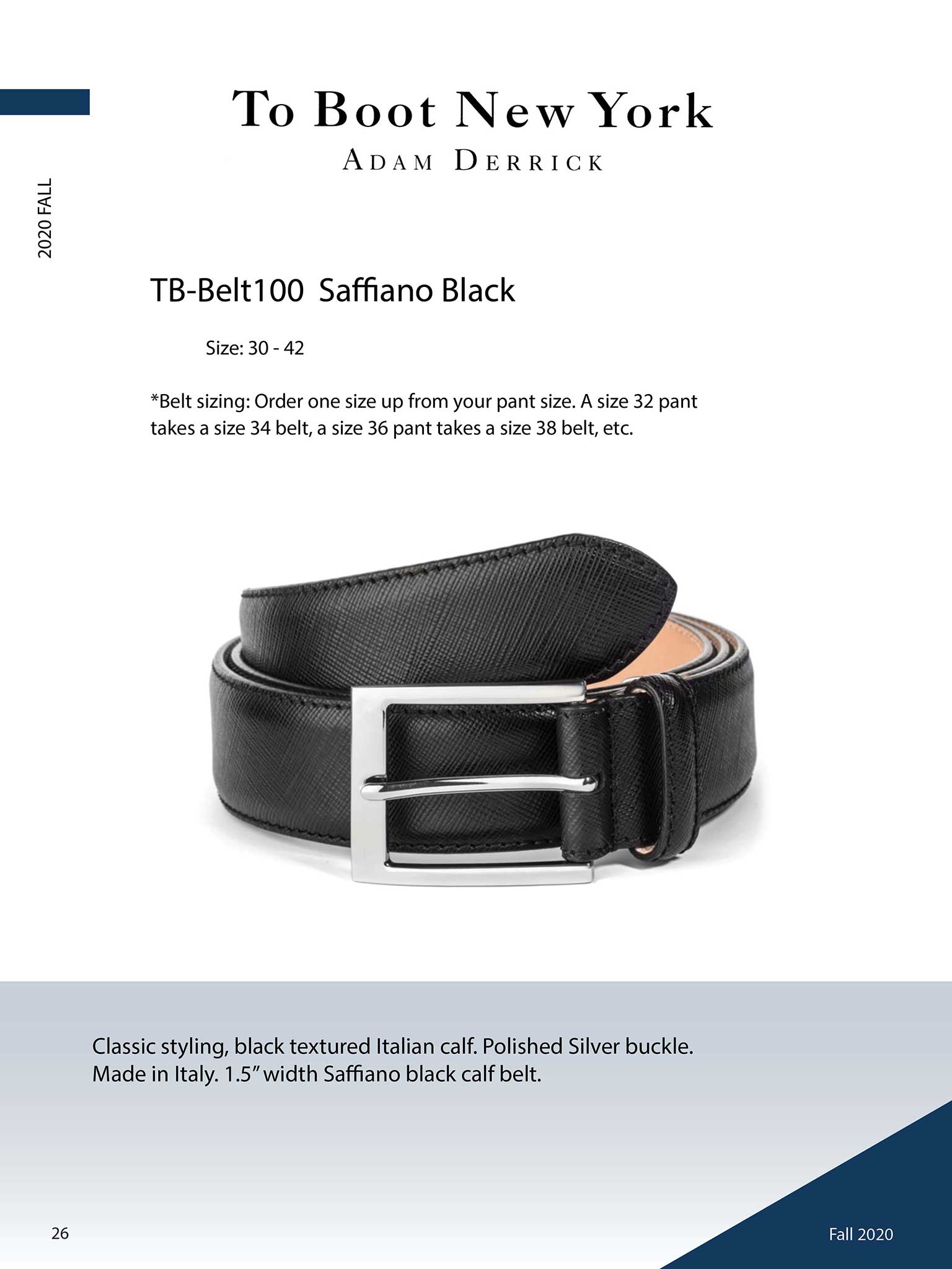 Saffiano Black Belt by To Boot New York