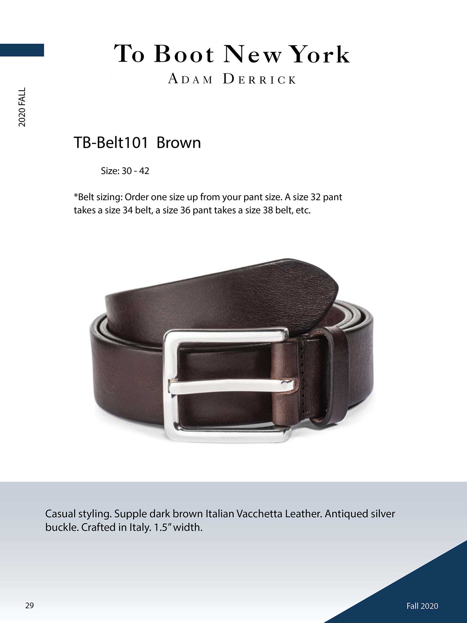 Brown Leather Belt by To Boot New York