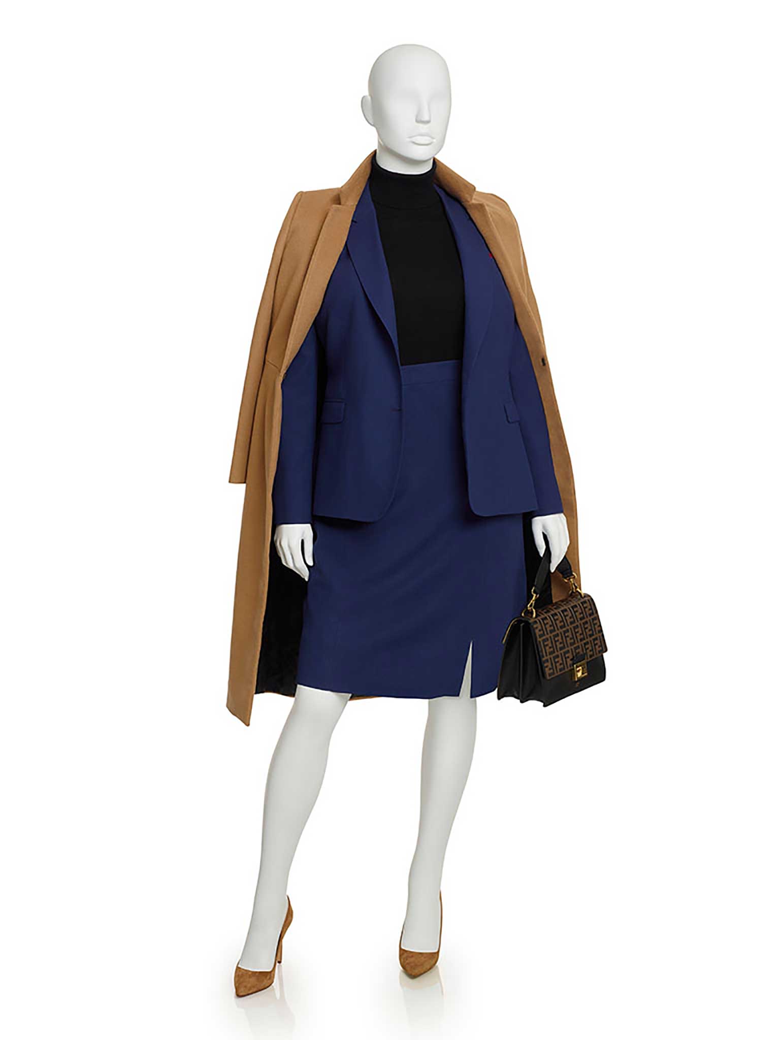 Royal Blue Wool Crepe Skirt Suit