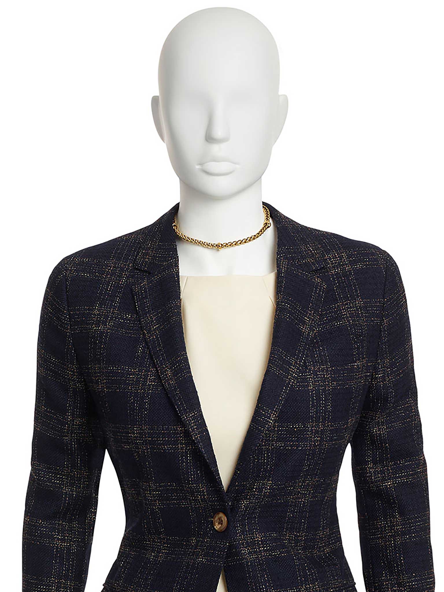 Navy Plaid Jacket