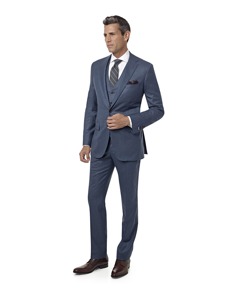 Men's Custom Clothing                                                                                                                                                                                                                                     , Blue Flannel Suit