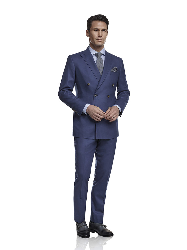 Men's Custom Clothing                                                                                                                                                                                                                                     , Chambray Blue Flannel Suit