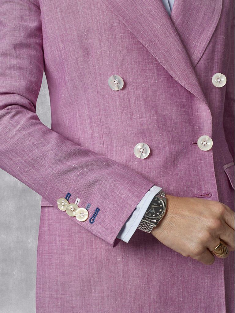 Holland & Sherry - South Pacific Linen Blend -Fuchsia Plain Suit