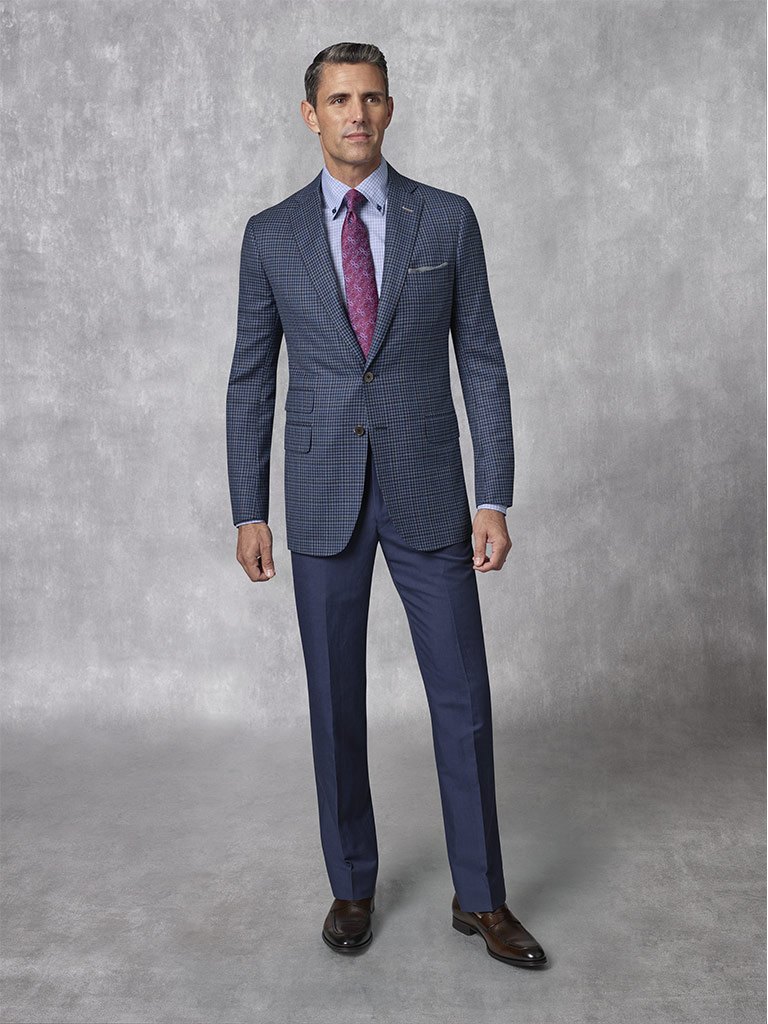 Holland & Sherry -Crystal Springs - Navy Windowpane Sport Coat