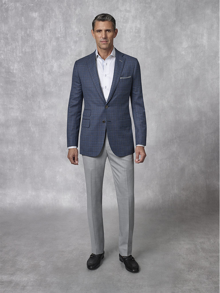 Holland & Sherry -Crystal Springs - Navy Windowpane Sport Coat